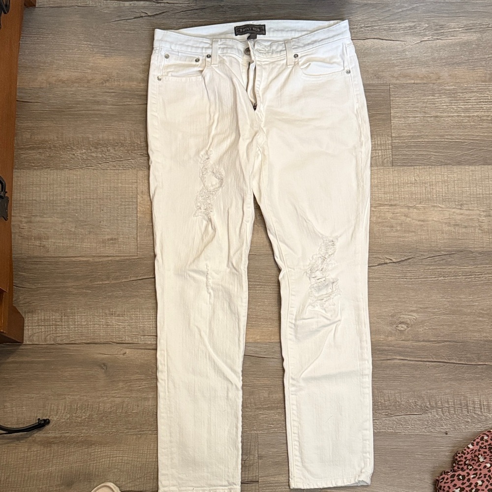 White Distressed Women Jeans